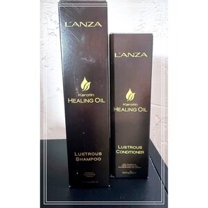 L'ANZA Keratin Healing Oil Lustrous Shampoo 10.1oz & Conditioner 8.5oz Set NEW